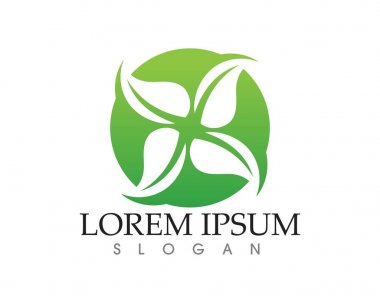 Vektör yaprak yeşil doğa logo ve sembol şablonu