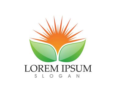 Vektör yaprak yeşil doğa logo ve sembol şablonu