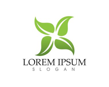 yaprak yeşil doğa logo ve sembol şablon vektör 