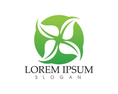 yaprak yeşil doğa logo ve sembol şablon vektör 