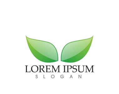 yaprak yeşil doğa logo ve sembol şablon vektör 