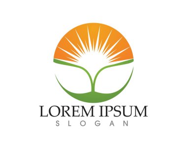 yaprak yeşil doğa logo ve sembol şablon vektör 