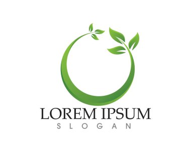 yaprak yeşil doğa logo ve sembol şablon vektör 