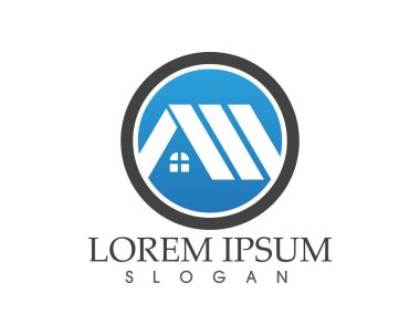 Emlak ve ev binaları logo simgeleri şablonu