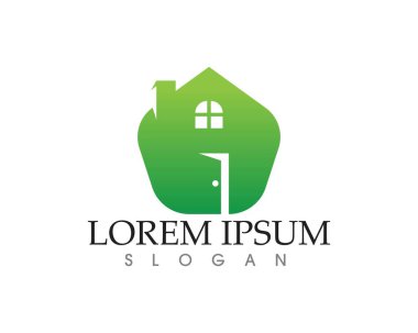 Emlak ve ev binaları logo simgeleri şablonu