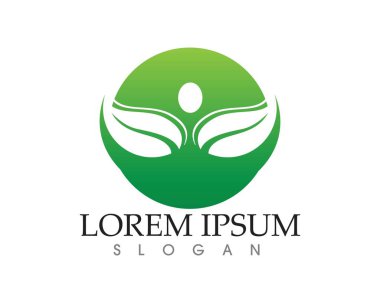 yaprak yeşil doğa logo ve sembol şablon vektör 