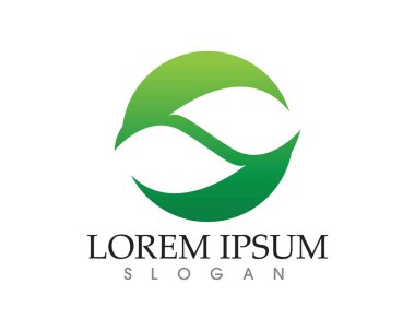 yaprak yeşil doğa logo ve sembol şablon vektör 