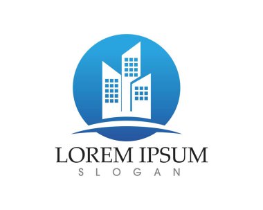 Emlak ve ev binaları logo simgeleri şablonu