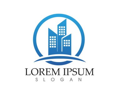 Emlak ve ev binaları logo simgeleri şablonu