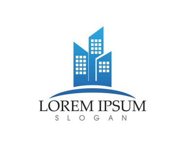 Emlak ve ev binaları logo simgeleri şablonu