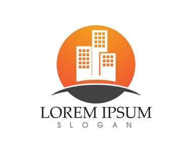 Emlak ve ev binaları logo simgeleri şablonu