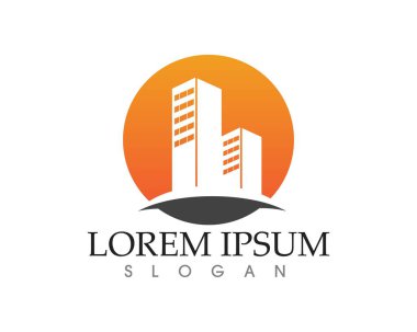 Emlak ve ev binaları logo simgeleri şablonu