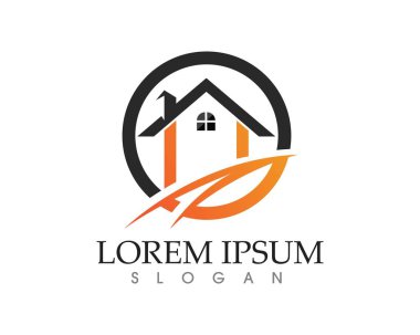 Emlak ve ev binaları logo simgeleri şablonu