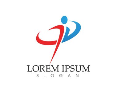 insanların başarı sağlık yaşam logo şablon simgesi bakım