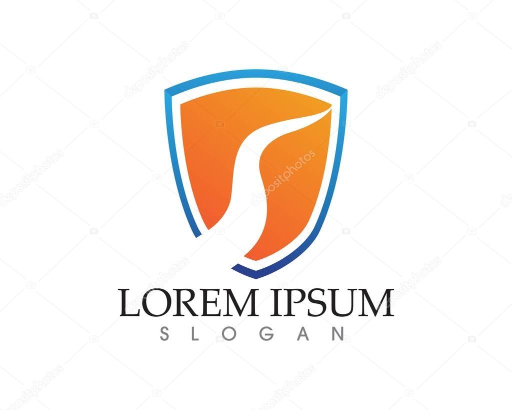 Security guard logo design vector shield template