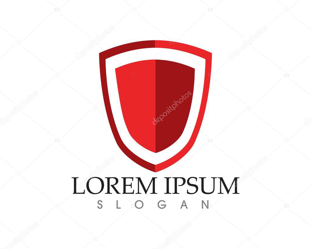 Security guard logo design vector shield template