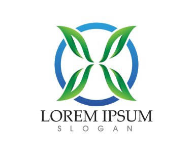 yaprak yeşil doğa logo ve sembol şablon vektör 