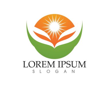 yaprak yeşil doğa logo ve sembol şablon vektör 