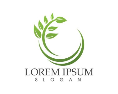 yaprak yeşil doğa logo ve sembol şablon vektör 