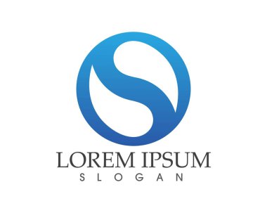 S harfli şirket logosu tasarım vektörü