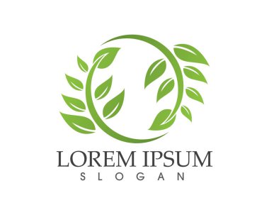 yaprak yeşil doğa logo ve sembol şablon vektör 