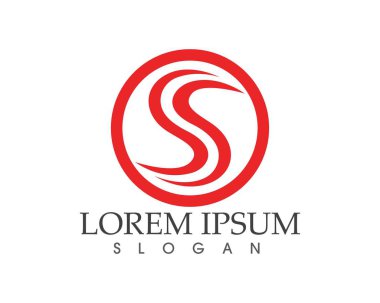 S harfli şirket logosu tasarım vektörü