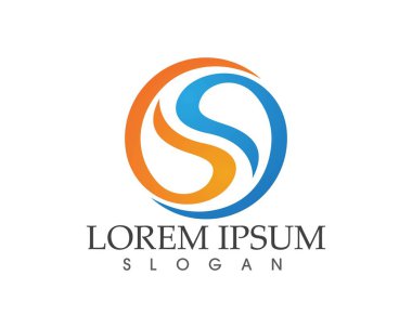 S harfli şirket logosu tasarım vektörü