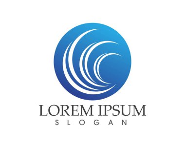 Dalgalar plaj logosu ve semboller simge uygulaması