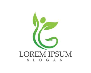 yaprak yeşil doğa logo ve sembol şablon vektör 