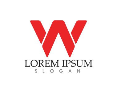 W Harfi Logo İş Şablonu Vektör simgesi