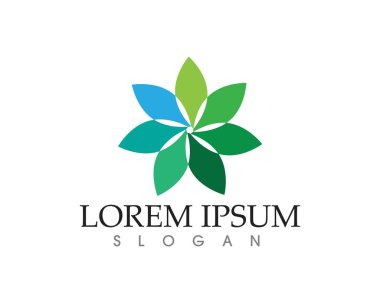 yaprak yeşil doğa logo ve sembol şablon vektör 