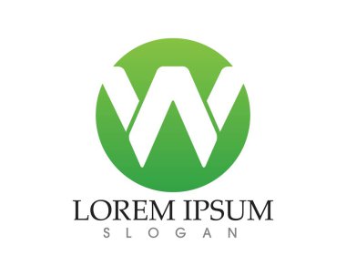 W Harfi Logo İş Şablonu Vektör simgesi
