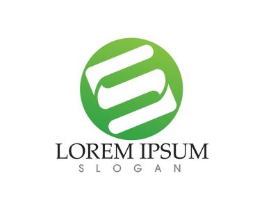 S harfli şirket logosu tasarım vektörü