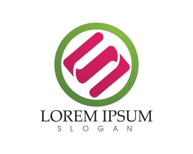 S harfli şirket logosu tasarım vektörü