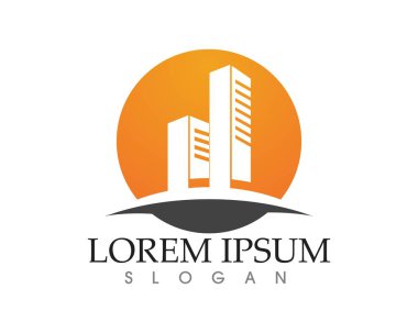 Emlak ve ev binaları logo simgeleri şablonu