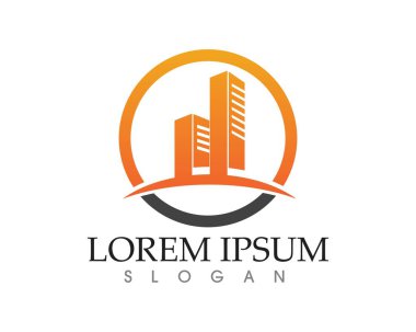 Emlak ve ev binaları logo simgeleri şablonu