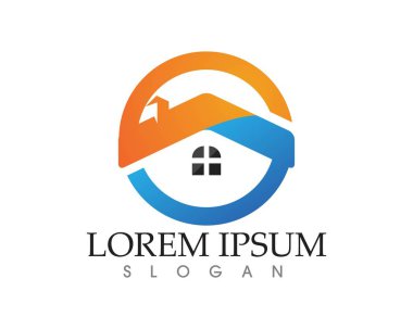 Emlak ve ev binaları logo simgeleri şablonu