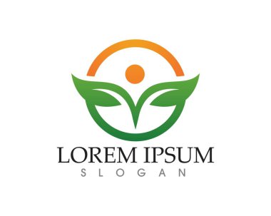 yaprak yeşil doğa logo ve sembol şablon vektör 