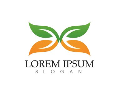 yaprak yeşil doğa logo ve sembol şablon vektör 