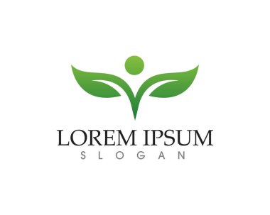 yaprak yeşil doğa logo ve sembol şablon vektör 