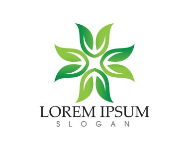 yaprak yeşil doğa logo ve sembol şablon vektör 
