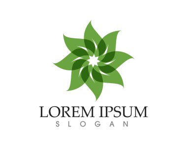 yaprak yeşil doğa logo ve sembol şablon vektör 
