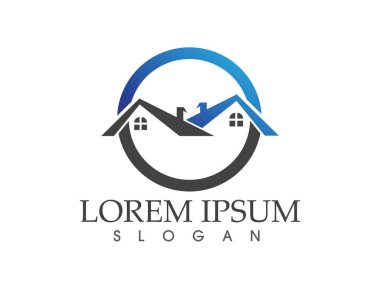 Emlak ve ev binaları logo simgeleri şablonu