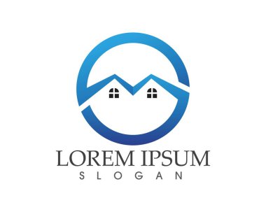 Emlak ve ev binaları logo simgeleri şablonu