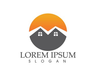 Emlak ve ev binaları logo simgeleri şablonu