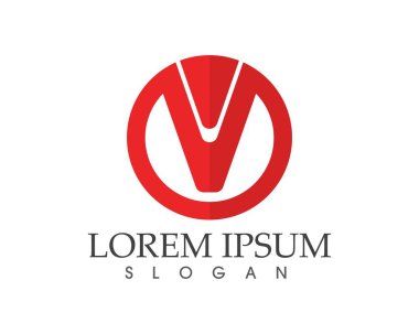 V harfler iş logo ve sembolleri şablonu