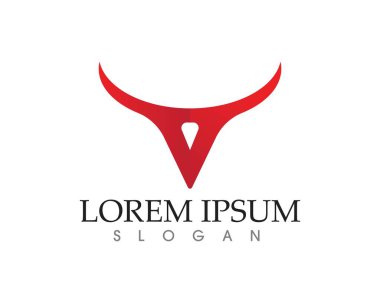 Boğa baş boynuz logo ve simgeleri simgeleri app