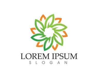 yaprak yeşil doğa logo ve sembol şablon vektör 