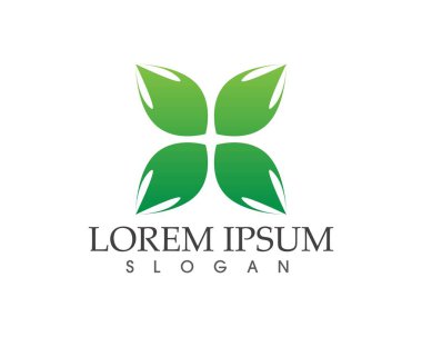 yaprak yeşil doğa logo ve sembol şablon vektör 