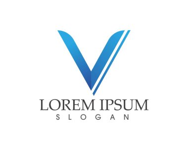 V harfler iş logo ve sembolleri şablonu
